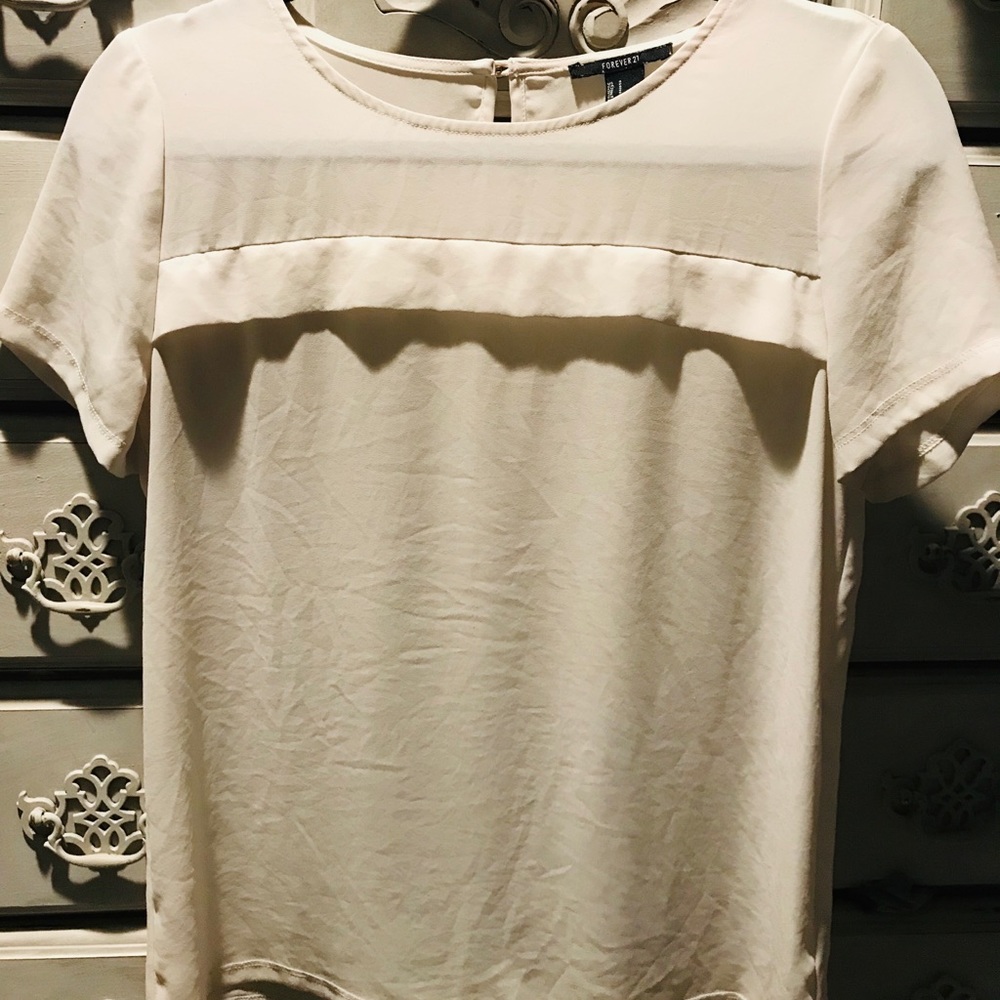 Forever 21 work blouse fancy off white
